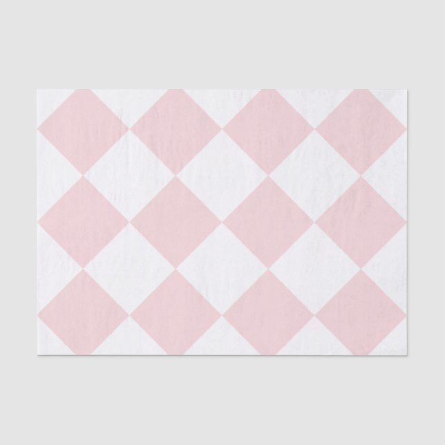 Diag Checkered Large - White and Pale Pink Tissue Paper (Front)