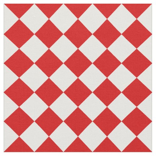 Diag Checkered Large - White and Rosso Corsa Fabric