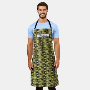 Diag Greek Key Pattern DIY Colors BlackYellow SV Apron