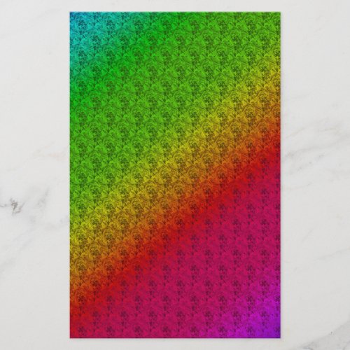 Diag Rainbow Gradient Floral Pattern Red Green Flyer
