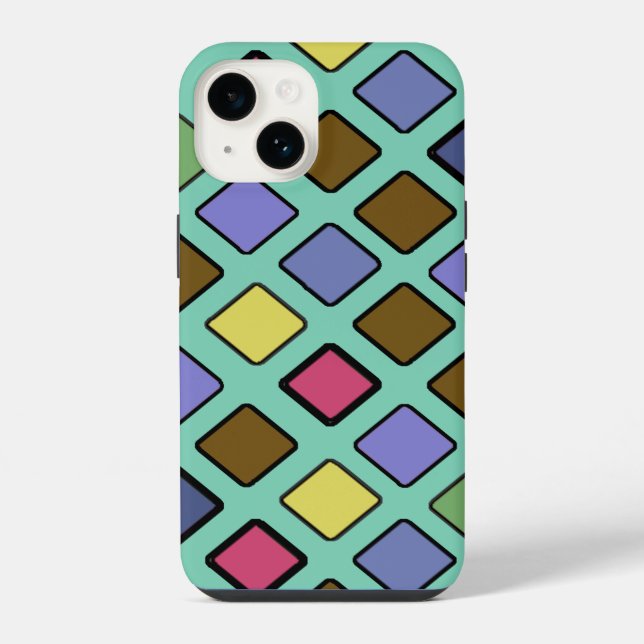 DIAG SQUARES mixed Iphone Case (Back)