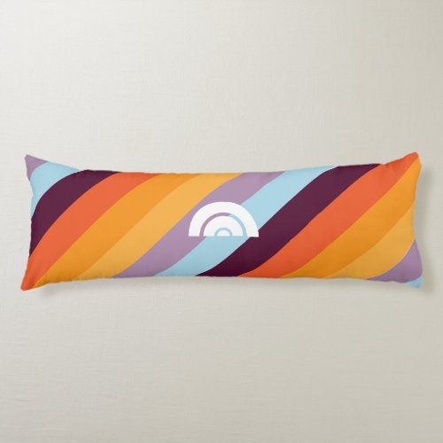 Diagnal Stripe Retro Rainbow Body Pillow