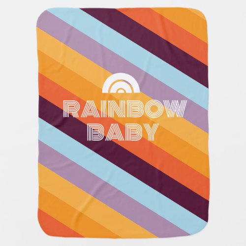 Diagnal Striped Retro Rainbow Baby Blanket