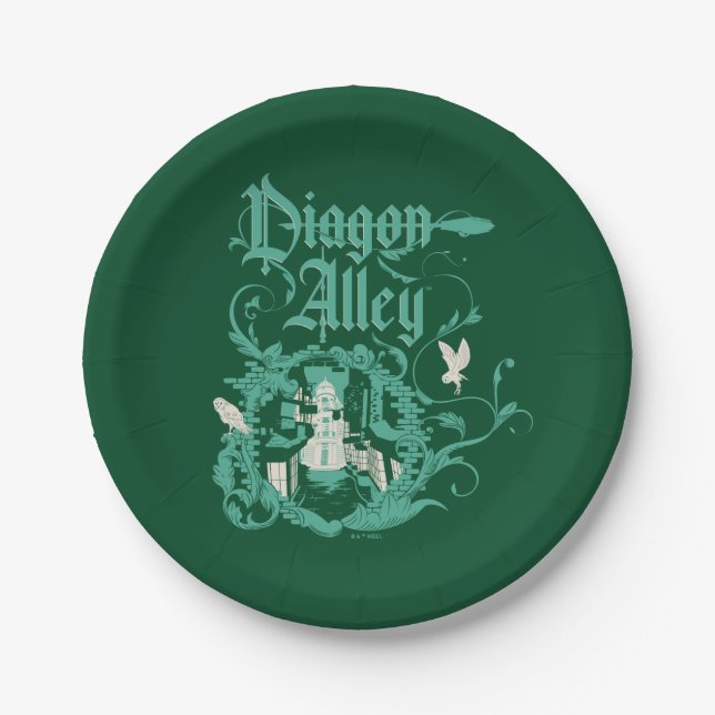 DIAGON ALLEY™ Vintage Graphic Paper Plates (Front)