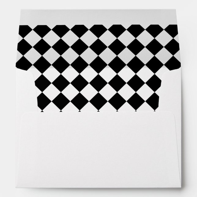 Diagonal Black and White Checkerboard Envelope (Back (Bottom))