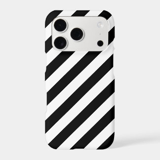 Diagonal Black and White Stripe Iphone 18 Pro Case