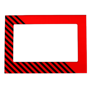 Diagonal Black Stripes On Red Magnetic Frame