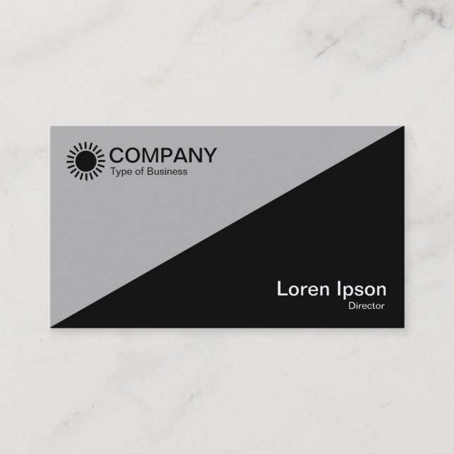 Diagonal - Black with Gray Business Card (Front)