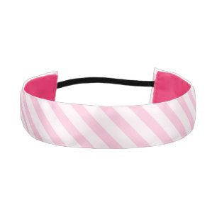 Diagonal Blossom Pink Stripes Athletic Headband