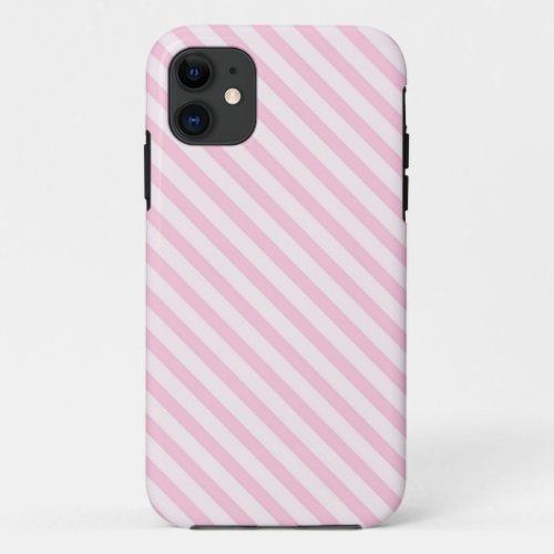 Diagonal Blossom Pink Stripes iPhone 11 Case