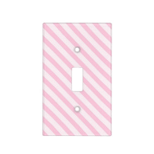 Diagonal Blossom Pink Stripes Light Switch Cover