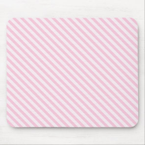 Diagonal Blossom Pink Stripes Mouse Pad