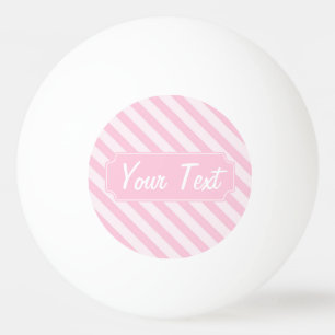 Diagonal Blossom Pink Stripes Ping Pong Ball