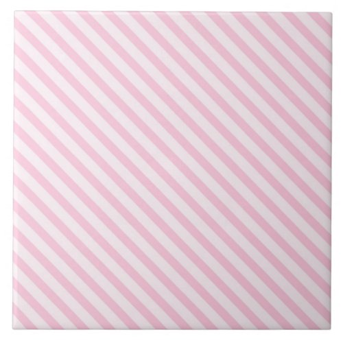Diagonal Blossom Pink Stripes Tile