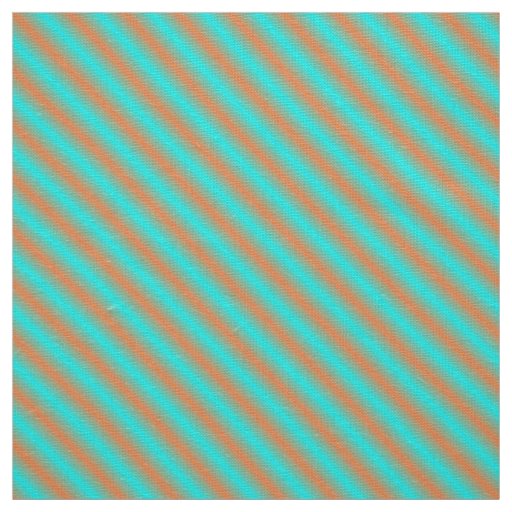 Diagonal blue and orange stripes fabric