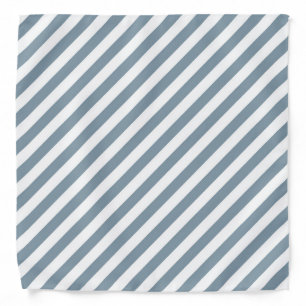 Diagonal blue and white stripes pattern bandana