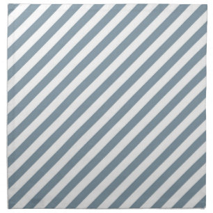 Diagonal blue and white stripes pattern cloth napkin