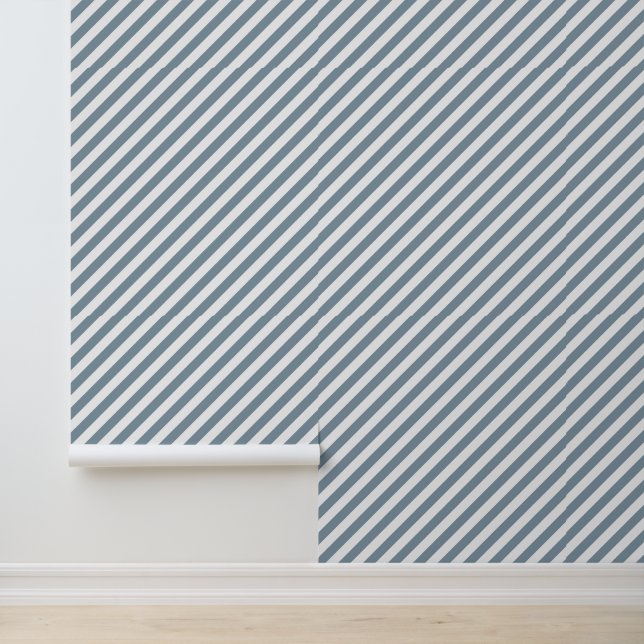 Diagonal blue and white stripes pattern wallpaper  (Application)