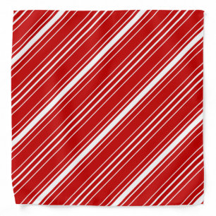 Diagonal Candy Cane Stripes Christmas Pattern Bandana