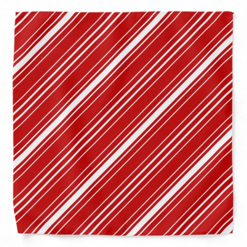 Diagonal Candy Cane Stripes Christmas Pattern Bandana