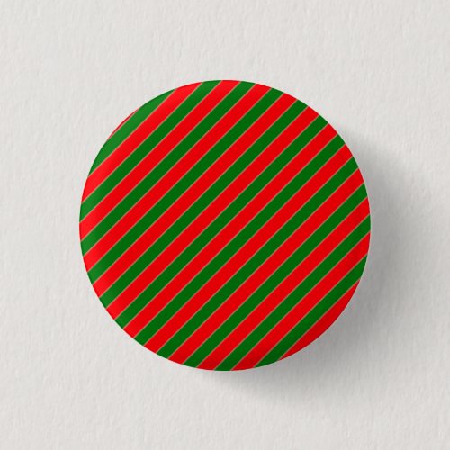 Diagonal Candy Cane Stripes_Christmas Red  Green Button