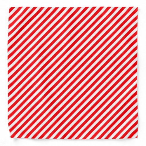 Diagonal Candy Cane Stripes_Christmas Red  White Bandana