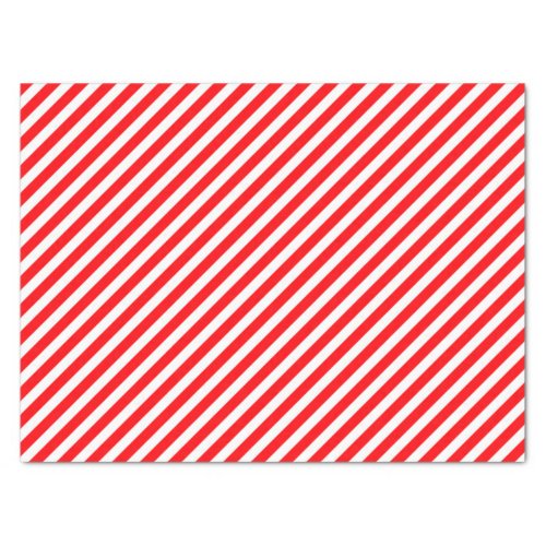 Diagonal Candy Cane Stripes_Christmas Red  White Tissue Paper