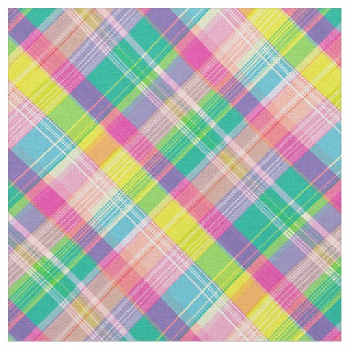 Diagonal Carnival Plaid Fabric