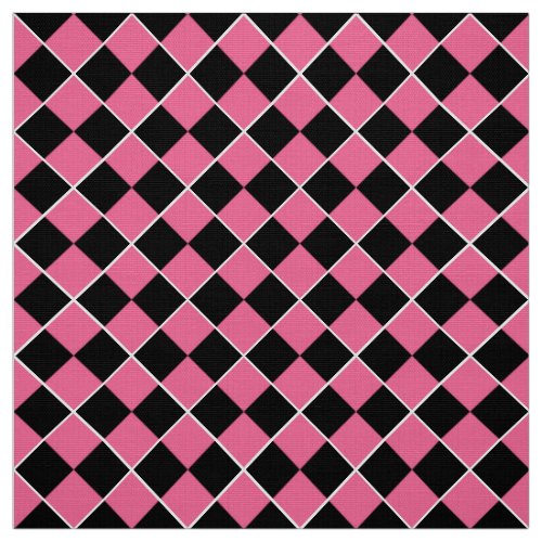 Diagonal Checks PinkBlack DCRX Fabric