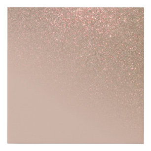 Diagonal Chic Gold Taupe Glitter Gradient Ombre Faux Canvas Print