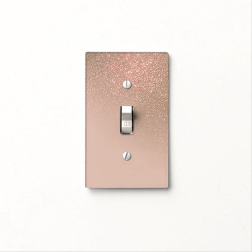 Diagonal Chic Gold Taupe Glitter Gradient Ombre Light Switch Cover