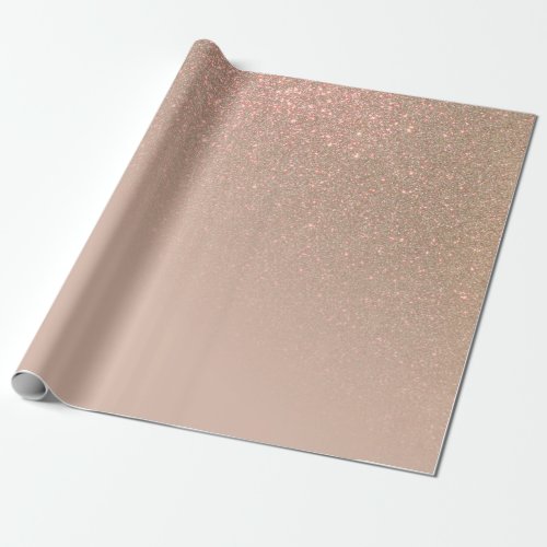 Diagonal Chic Gold Taupe Glitter Gradient Ombre Wrapping Paper