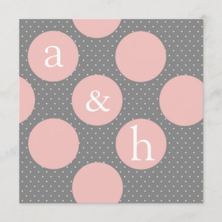 Diagonal Circles - Save The Date Pink & Gray