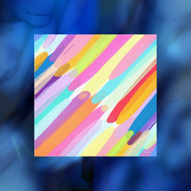 Diagonal Color Strokes, Abstract Painting Canvas Print (Creator Uploaded)