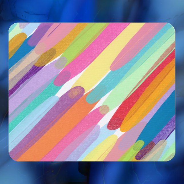 Diagonal Color Strokes, Abstract Painting Mouse Pad (Creator Uploaded)