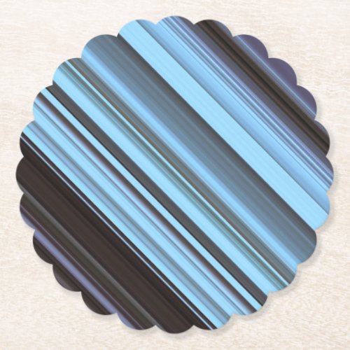 Diagonal Colored Stripes Background _ Blue  Paper Coaster