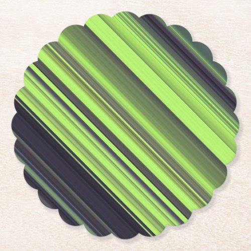 Diagonal Colored Stripes Background _ Lime Green Paper Coaster