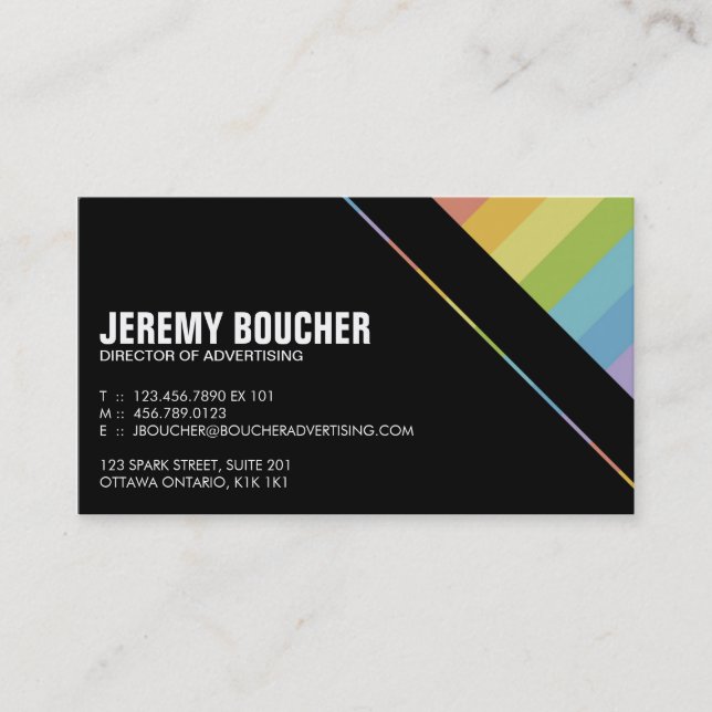 Diagonal Colored Stripes - Multi Business Card (Front)