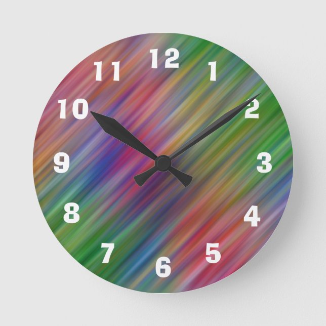 Diagonal Colors Acrylic wall clock (Front)