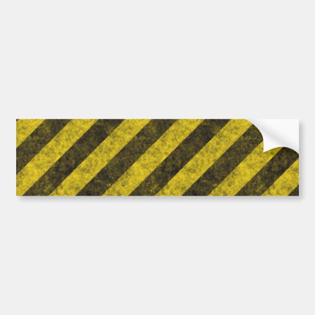 Diagonal Construction Hazard Stripes Bumper Sticker (Front)