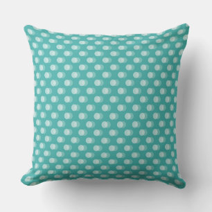 Diagonal Crescent Shapes on a Teal Background Throw Pillow