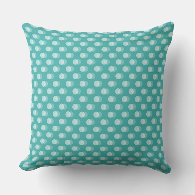  Diagonal Crescent Shapes on a Teal Background Throw Pillow (Front)