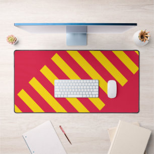 Diagonal Crimson & Gold Desk Mat – Customizable