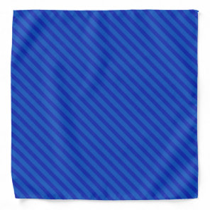 Diagonal dark cobalt blue Stripes Bandana