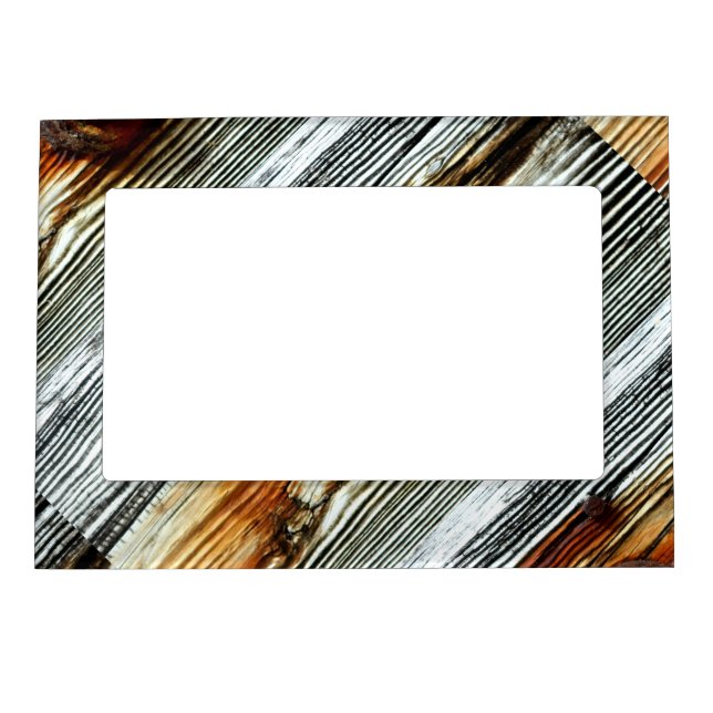 diagonal driftwood rustic dock boards magnetic photo frame (Front)