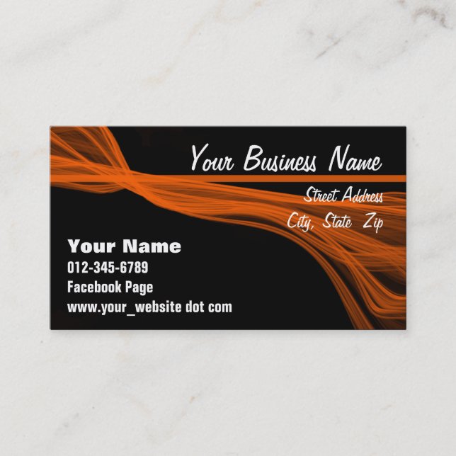 Diagonal Flowing Orange Streaks Appointment Card (Front)