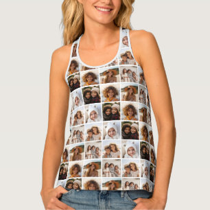 Diagonal Funky Photo Grid with 6 Photos Tank Top