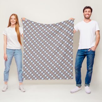 Diagonal Geometric Stripes with Diamond Shapes Fleece Blanket