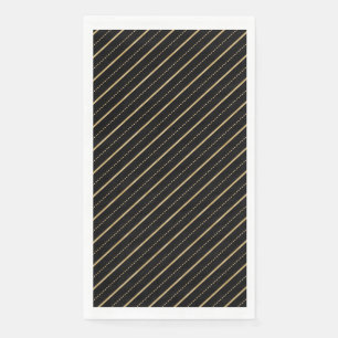 Diagonal Golden Lines Paper Guest Towels
