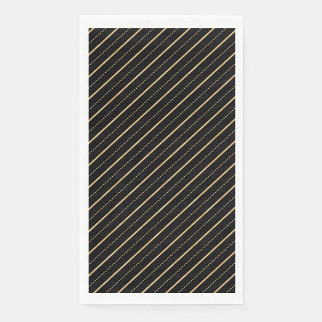 Diagonal Golden Lines  Paper Guest Towels (Front)